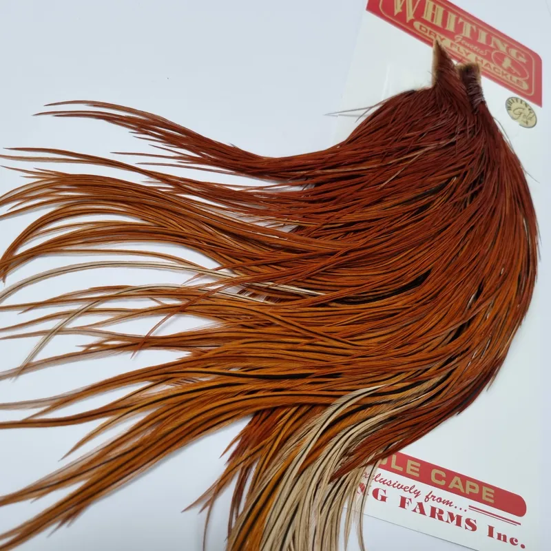 Whiting Gold Grade Rooster Cape in Natural Brown A Red Game-3